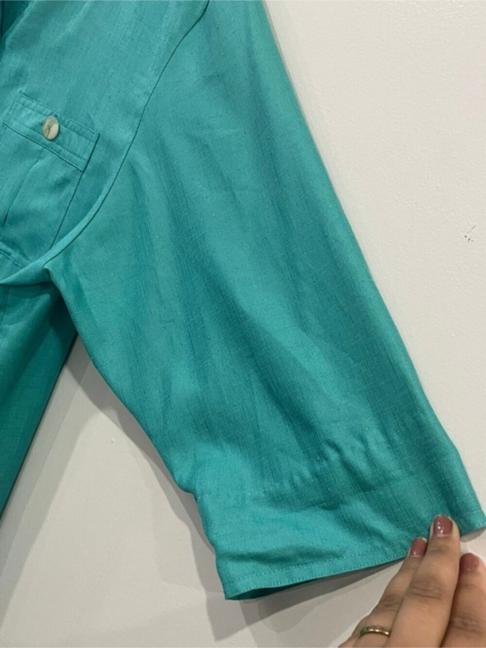 Vintage Rouie Turquoise Button Front Shift Dress Size 18 - Picture 9 of 11